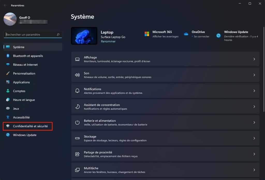 activer la protection du système windows 11