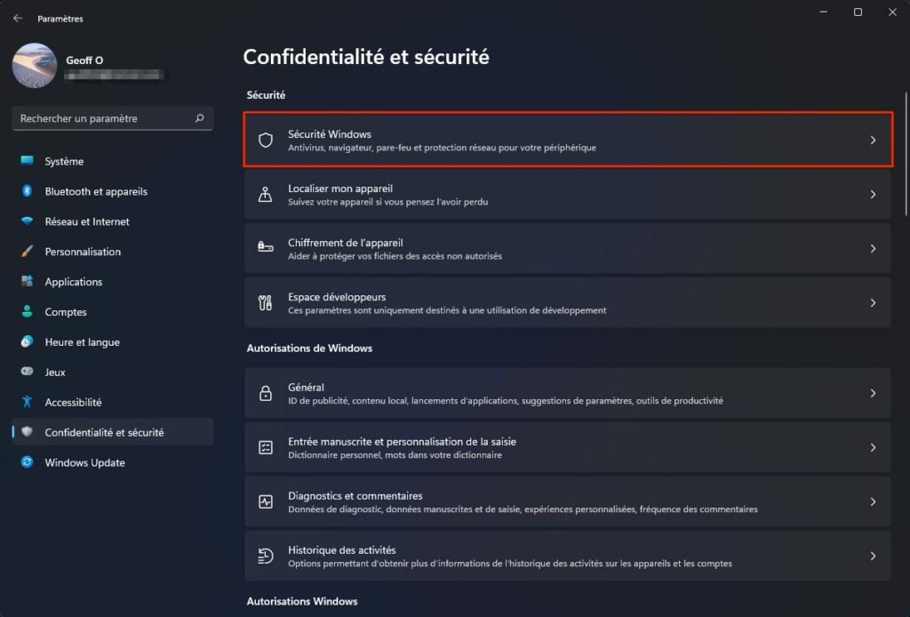 activer la protection du système windows 11